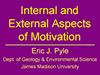 Title slide from Eric Pyle's presentation, Internal and External Aspects of Motivation
