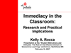Title slide from Kelly Rocca's presentation, Immediacy in the Classroom: Research and Practical Implications