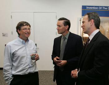 Gates, Stratton and Greg at a reception