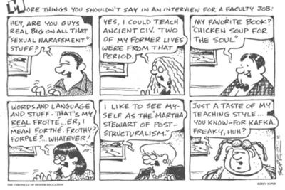 What not to say in an academic job interview cartoon