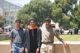 Dr. Shankar Govindaraju with his brothers, the day he received his PhD.