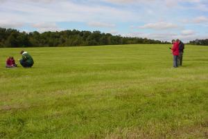 Students using GPS to measure waypoints