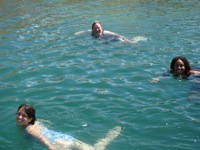 Workshop participants swim in Lake Mead