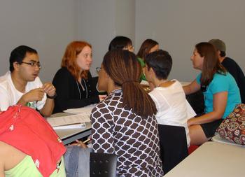 participants discuss interactive exercises 