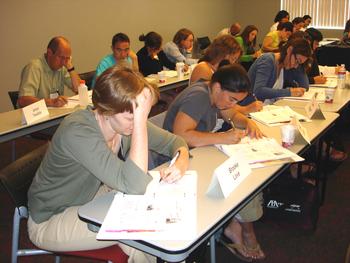participants writing their course design ideas