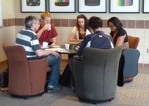 Small group discussion at Career Prep 2011 workshop