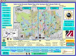 Screen shot from the dynamic digital map of the Springerville Volcanic Field