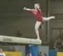 Carly Patterson, young American gymnast, on the balance beam