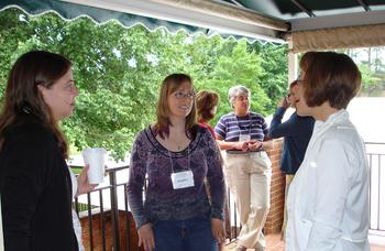 informal conversation during a workshop break