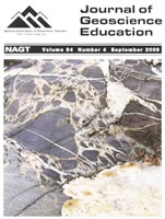 Cover image from the Journal of Geoscience Education showing a Lower Proterozoic migmatite