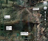 Annotated location image from Google Earth