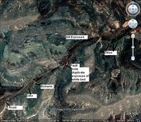 Annotated study area image from Google Earth