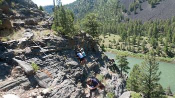 Students working on outcrop