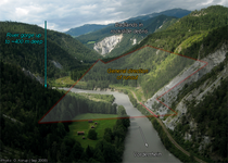 Alpine canyon through the Flims rockslide
