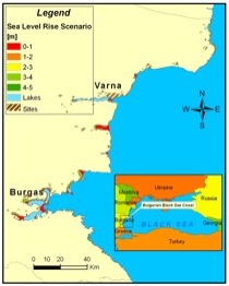 Flood-prone areas along the Bulgarian coast
