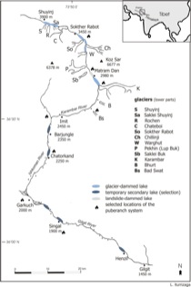 Historical glacier dams in the Karambar valley