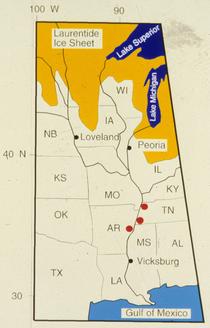 Mississippi Valley and the southern margin of the Laurentide Ice Sheet