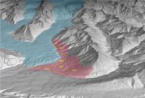 Oblique view of Kennicott Valley landforms