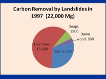 Pie chart of carbon input from landslides