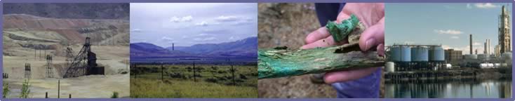A mosaic of images relating to geology and health
