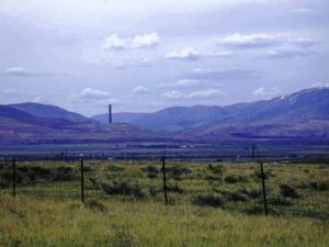 The smelter tower in Anaconda MT