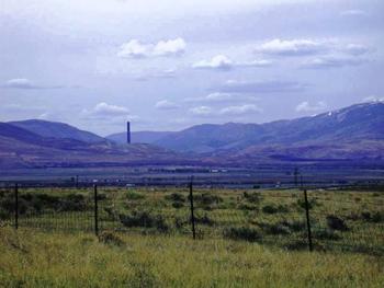 The smelter tower in Anaconda MT