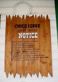 Set of rules for unruly cowboy guests at Chico