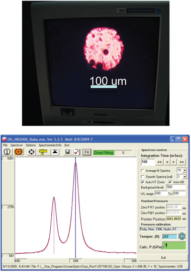 DAC sample with ruby spheres