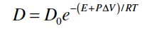 Pressure dependence of D