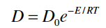 Temperature dependence of D