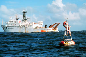 Servicing a buoy - not for the faint of heart