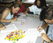 Magma crystallization with M M candies.