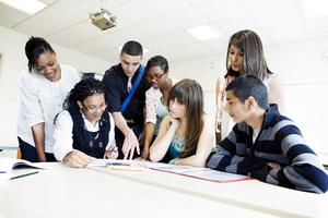 Students working together