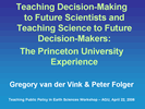 Title slide from Gregory Van der Vink's talk
