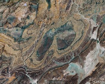 Anti-Atlas Mountains, Morocco folds regional map