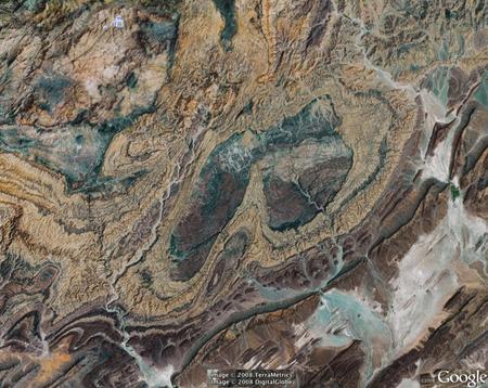 Anti-Atlas Mountains, Morocco folds regional map