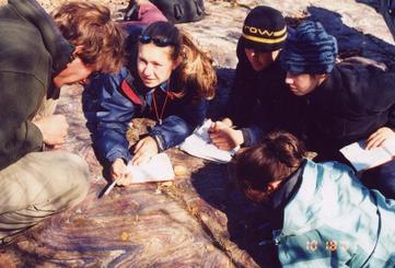 Carleton Students at Metamorphic Outcrop