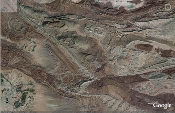 Near Gamboli, Pakistan, en echelon folds along a strike slip fault