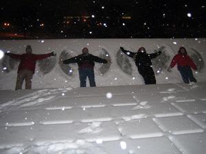 Photo of participants making snow angels