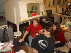 Students working on XRD