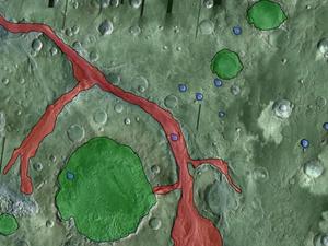 Mars surface image, interpreted