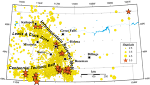 montana earthquake map