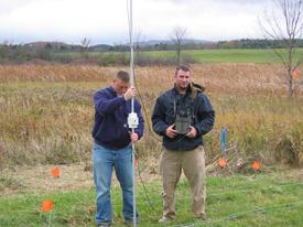 Students conducting geophysical research