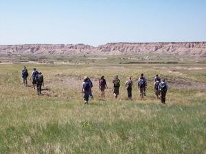 Students visit Hay Butte, Badlands National Park