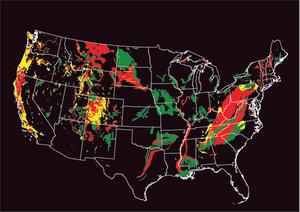 USGS landslide risk map