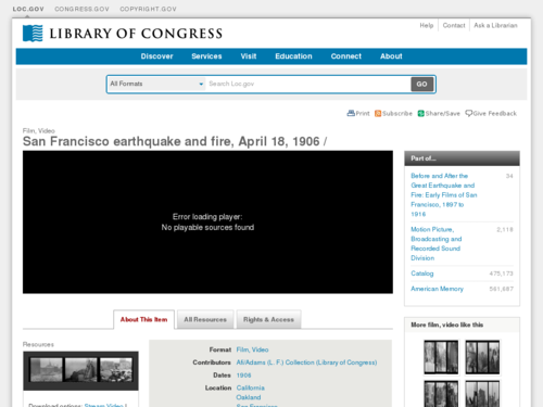 Film footage of the earthquake's aftermath.