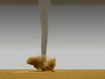A thumb of a WVU tornado picking up simulated sand particles