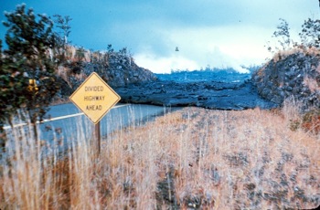 lava flow across road