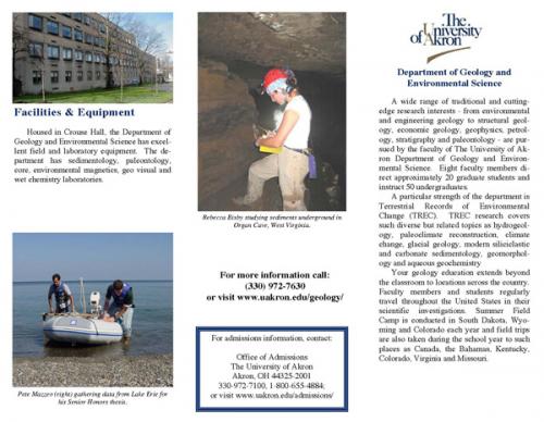 University of Akron recruitment brochure, page 1