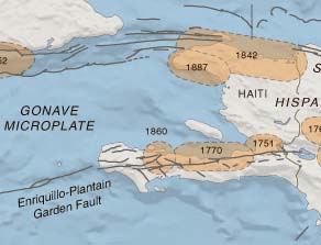 Map of Haiti seismicity